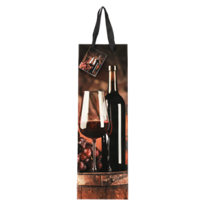 Red Wine Glass Bottle-Themed Gift Bag