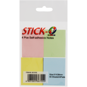 Stick-O Self Adhesive Notes 200 Pack