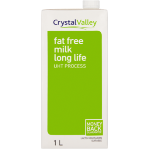 Crystal Valley Fat Free Long Life Milk 1L