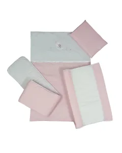 Cabbage Creek 5 Piece Cot Linen Set - Pink Bear Moon