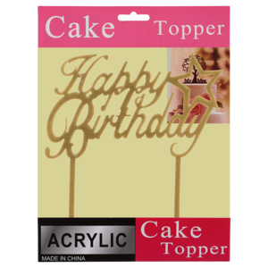 Happy Birthday Gold Cake Topper