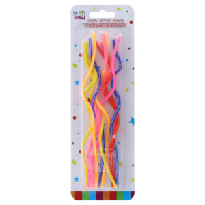Party Thingz Swirly Candles 10 Piece (Colour May Vary)