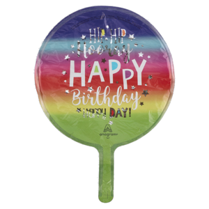 Round Rainbow Happy Birthday Balloon 22cm