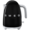 Smeg 50's Style Glossy Black Electric Kettle 1.7L
