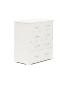 Ulale 4 Drawer Chest White With Telescopic Runners