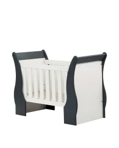 Sleigh Cot Two Tone White & Dark Grey