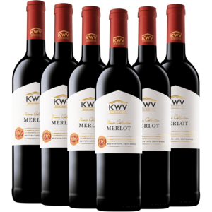 KWV Classic Merlot Red Wine Bottles 6 x 750ml