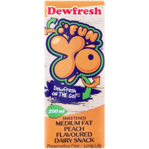 Dewfresh FunYo Medium Fat Peach Dairy Drink 200ml
