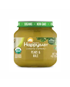 Happy Baby Organics Stage 2 Pears And Kale Jar 113g