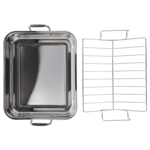 Forage And Feast Stainless Steel Roasting Dish with Roasting Rack 40 x 33 x 8cm