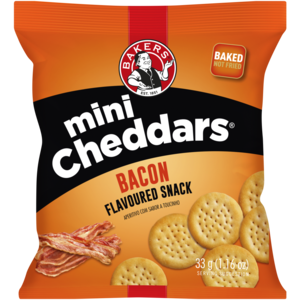 Bakers Mini Cheddars Bacon Flavoured Snack 33g