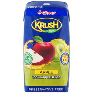 Krush 100% UHT Apple Juice Carton 200ml