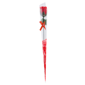 Artificial Scented Red Rose with Bow 1 Piece