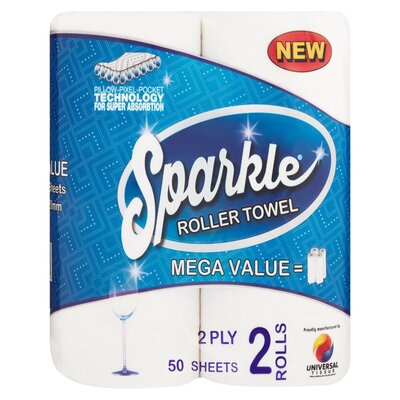 Sparkle Roller Towel 2 Ply 2 Pack