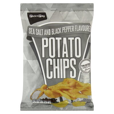 PnP Sea Salt & Black Pepper Chips 125g