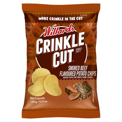 Willards Chips Crinkle Cut Smoked Beef 120g