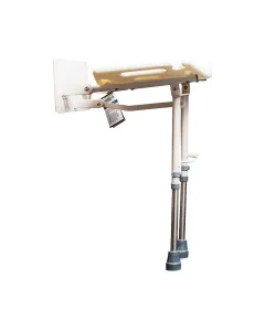Medic Shower Bench W/leg, Wall Mounted, Foldable, Steel 113kgs