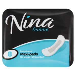 Nina Femme Bodyshaped Wingless Unscented Maxi Pads 8 Pack