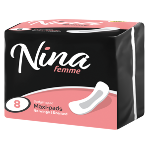 Nina Femme Body Shaped Wingless Scented Maxi-Pads 8 Pack