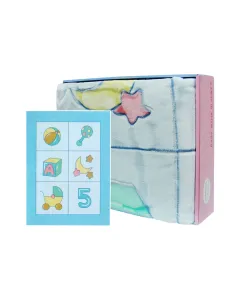 Mother's Choice Infants Cutwork Blanket Blocks Blue