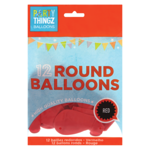 Party Thingz Red Round Balloons 12 Pack