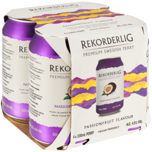 Rekorderlig Passionfruit Flavour Premium Swedish Perry Cans 4 x 330ml