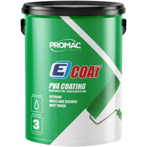 Promac Paints Ecoat PVA Coating Interior Walls & Ceilings Matt White Paint 5L