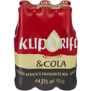 Klipdrift & Cola Bottles 6 x 275ml