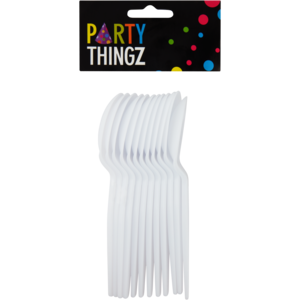 Party Thingz White Plastic Teaspoons 12 Pack