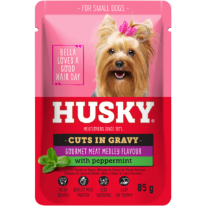 Husky Meatlovers Gourmet Meat Medley Flavoured Small Adult Dog Food Pouch 85g
