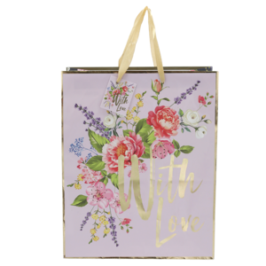 Floral With Love Printed Large Foil Gift Bag