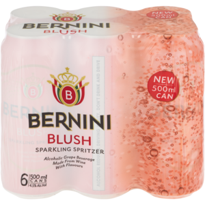 Bernini Blush Sparkling Spritzer Can 6 x 500ml