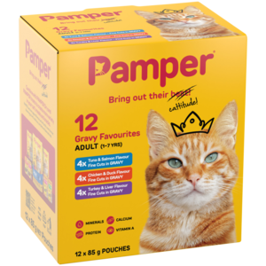 Pamper Gravy Favourites Cat Food 12 x 85g