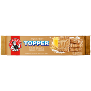 Bakers Topper Custard Flavoured Cream Biscuit 125g