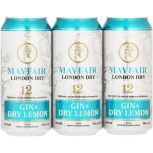 Mayfair Gin London Dry Gin & Dry Lemon Cans 6 x 440ml