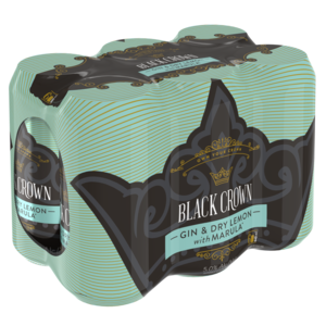 Black Crown Gin & Dry Lemon With Marula Cans 6 x 440ml