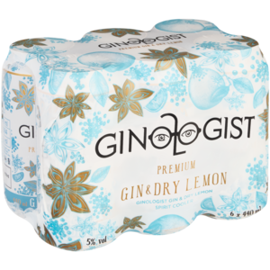 Ginologist Gin & Dry Lemon Spirit Cooler Cans 6 x 440ml
