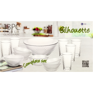 KIM Glass Silhouette Glass Tableware Set 13 Piece