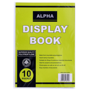 Alpha Yellow Display Book 10 Pocket