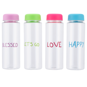 Water Bottle Worded 500ml (Colour May Vary)