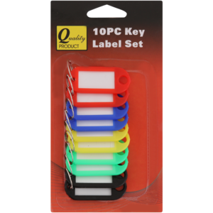 Quality Assorted Key Labels 10 Pack (Colour May Vary)