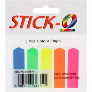Stick-O Multicoloured Page Flags 5 Pack