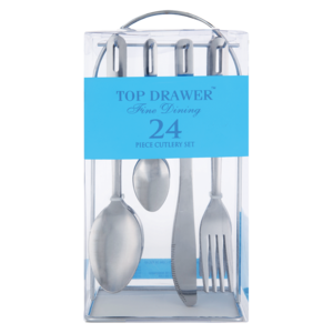 Top Drawer Fine Dining Hanging Cutlery Set 24 Piece