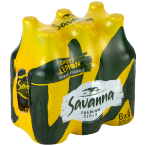 Savanna Angry Lemon Premium Cider Bottles 6 x 500ml