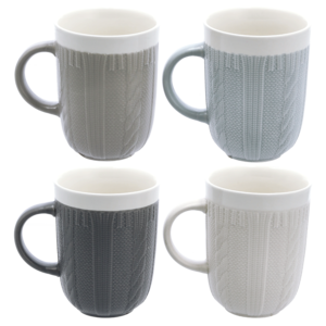 Knit Embossed Coffee Mug 354ml (Colour May Vary)