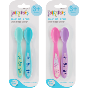 Jolly Tots Character Spoons 2 Pack (Design May Vary)