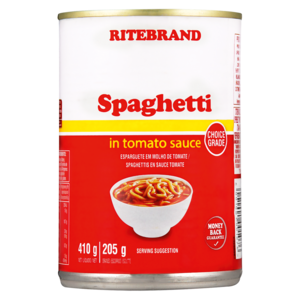 Ritebrand Spaghetti In Tomato Sauce Can 410g