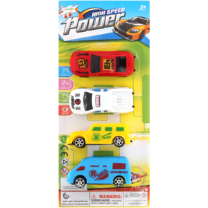 High Speed Plastic Car Set 4 Piece