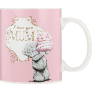 Pink I Love You Mum Teddy Bear Coffee Mug