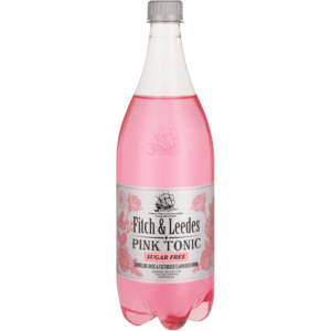 Fitch & Leedes Rose & Cucumber Flavoured Sugar Free Sparkling Tonic Drink Bottle 1L